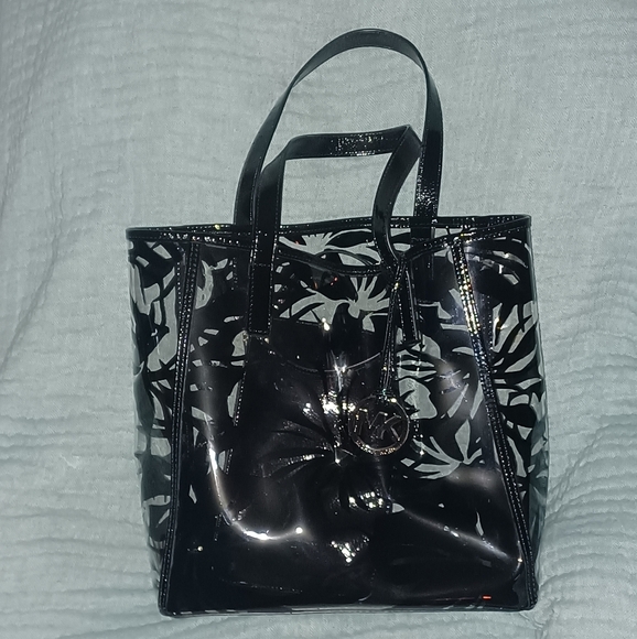 Michael Kors PVC Black and Clear Tropical Bag w/ wallet - Picture 2 of 7
